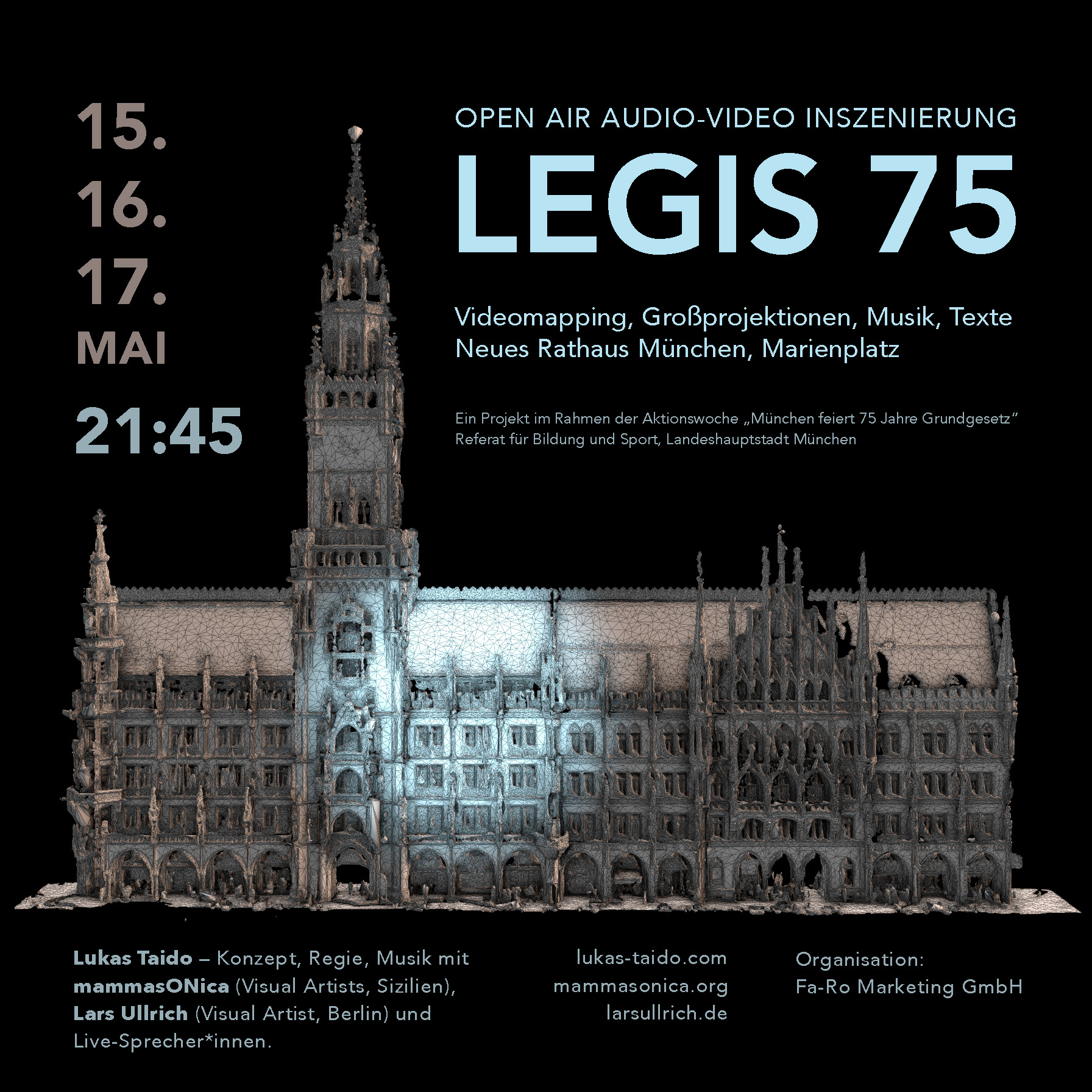 “LEGIS 75“ – Videomapping am Neuen Rathaus